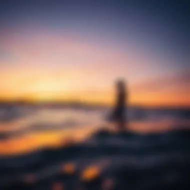 Sunset Over the Ocean An inspiring sunset view over the ocean after a hand board session