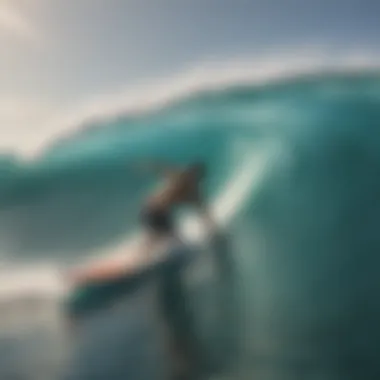 A surfer demonstrating the impact of fin selection on wave maneuverability.