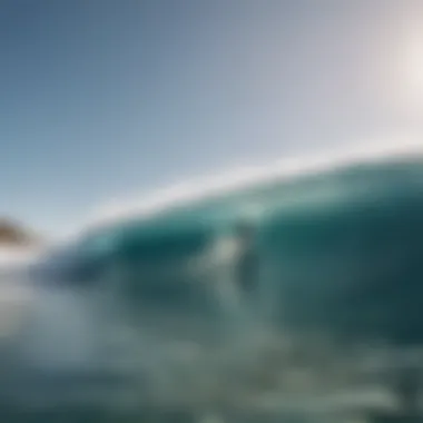 A panoramic view of a popular artificial surfing location