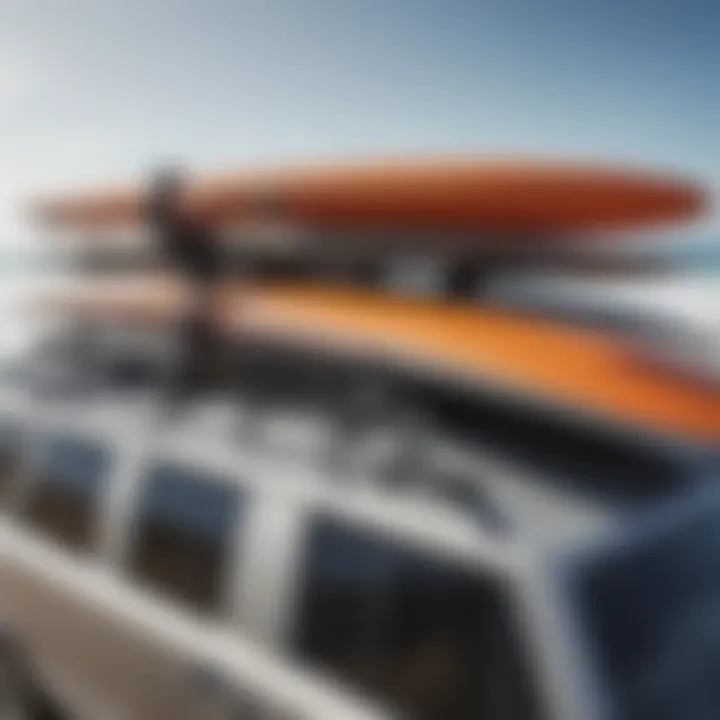 Different types of roof racks for surfboards