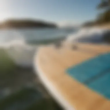Unique Design Features of the Austin Keen Wakesurf Board Close-up view of the Austin Keen wakesurf board showcasing its unique design features.