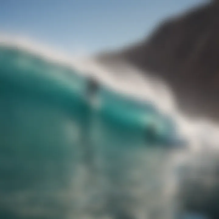 Surfers enjoying the waves during a sunny day in Baja