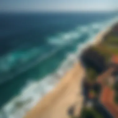 Aerial view of pristine beaches with perfect wave formations