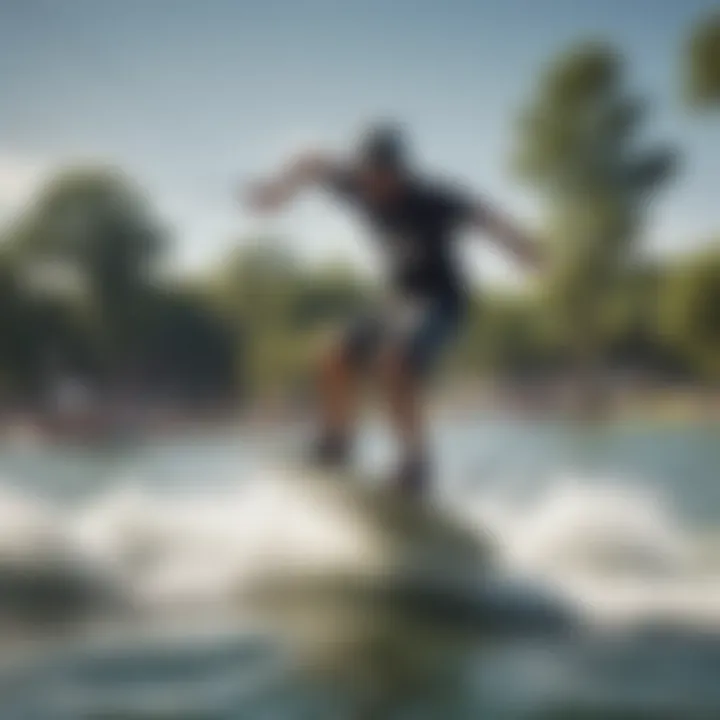 A thrilling moment of wakeboarding at Cable Park in Waco, TX