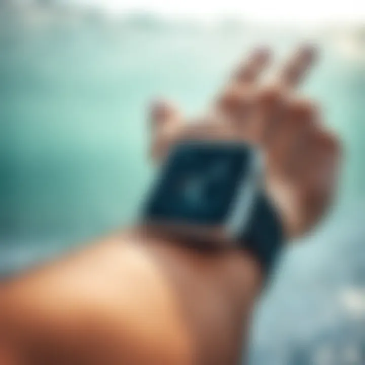 Comfortable Apple Watch band worn during surfing