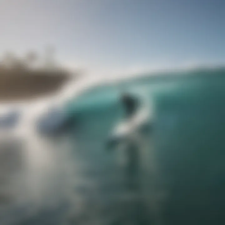 Beginners practicing surfing techniques in a safe environment.