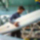 Selecting the Ideal Surfboard Beginner surfer selecting a surfboard