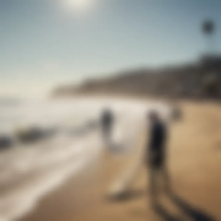 Community members participating in a beach cleanup