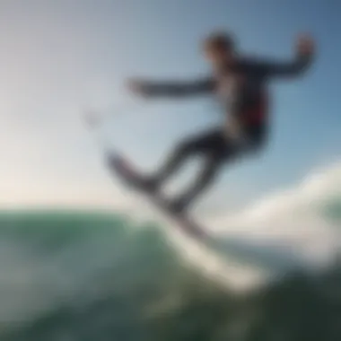 A kitesurfer mastering skills on the water