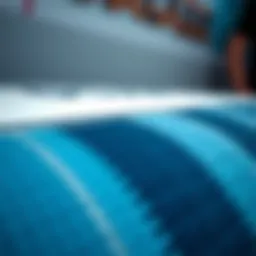 Close-up view of surfboard grip tape texture