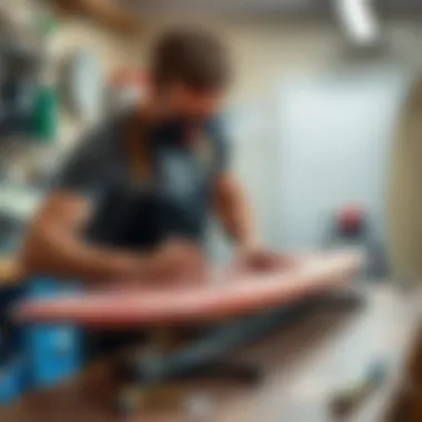 Mastering Surfboard Repair Techniques Demonstrating surfboard repair techniques