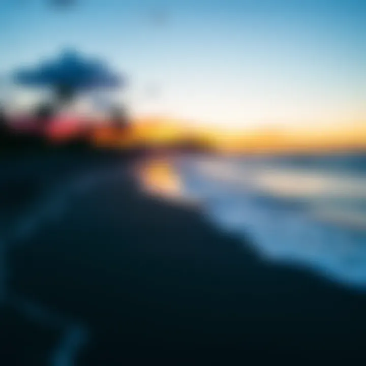 Stunning Costa Rican Beach at Sunset A stunning sunset on a Costa Rican beach, ideal for surfers