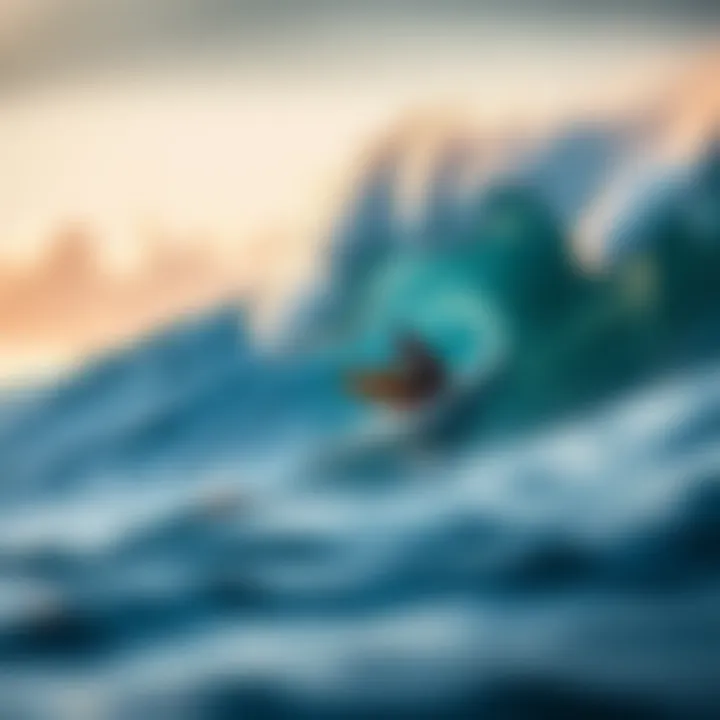 Surfer Riding a Wave in Costa Rica A breathtaking view of a surfer riding a wave in Costa Rica