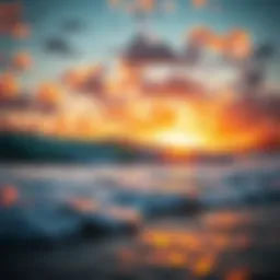 Majestic waves crashing on a pristine Hawaiian beach at sunset