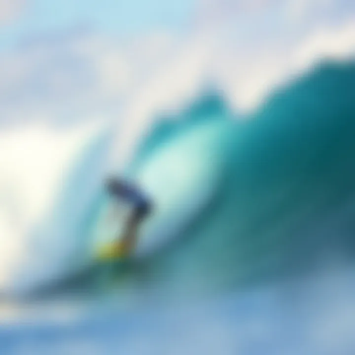 Riding the Giants: North Shore Adventures A surfboarder riding a powerful wave in Oahu's North Shore