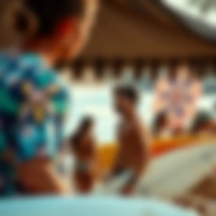 Community Spirit: The Heart of Hawaiian Surf Culture Surfers gathering at a local beach festival celebrating surf culture