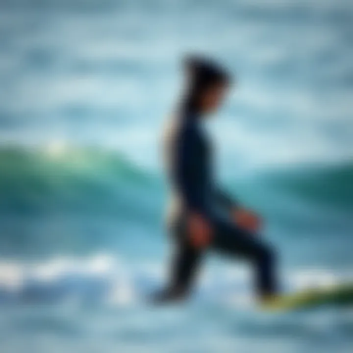 Surfer demonstrating flexibility and mobility in a well-fitted wetsuit