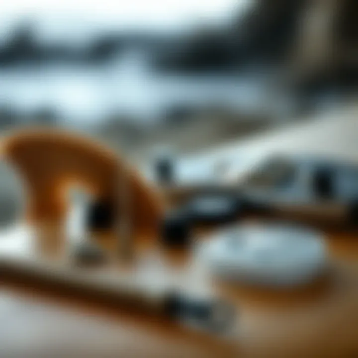 Essential Components of a Ding Repair Kit A close-up view of a surfboard ding repair kit components