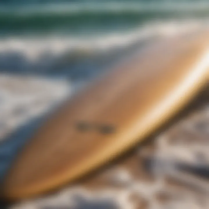 A well-maintained surfboard ready for the ocean