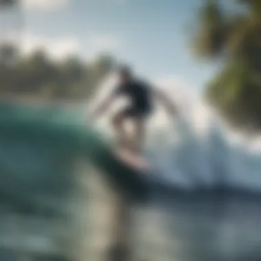 Surfer riding a perfect wave at Playa Hermosa