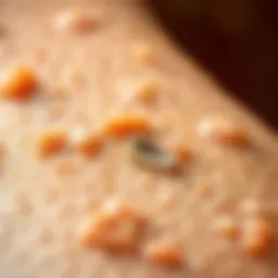 Close-up of skin texture with surf wax residue