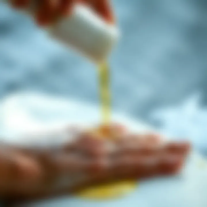 Oil Application for Wax Removal Demonstration of using oil to remove wax from skin