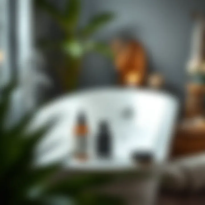 Bath Products for Effective Wax Removal A relaxing bath setting with products for wax removal