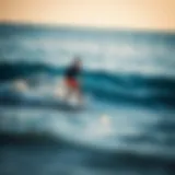 Dynamic Electric Foil Surfing Experience Electric foil surfing in action on calm waters