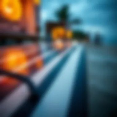 Close-up of electric surfboard technology