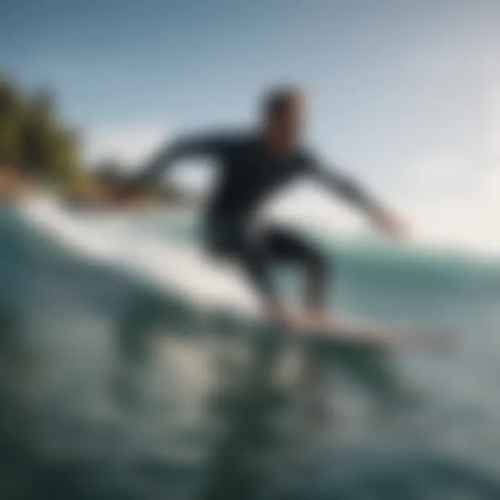 Surfer engaging in physical training