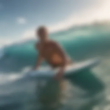 Surfer practicing breath control techniques on the beach