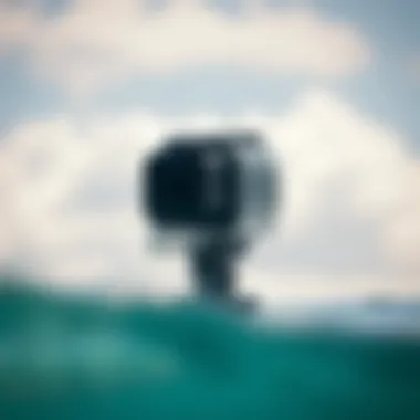 Floating Handle Features and Design Close-up of a floating handle designed for GoPro