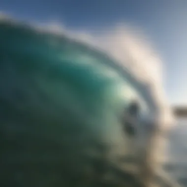 Surfer capturing waves using a GoPro camera