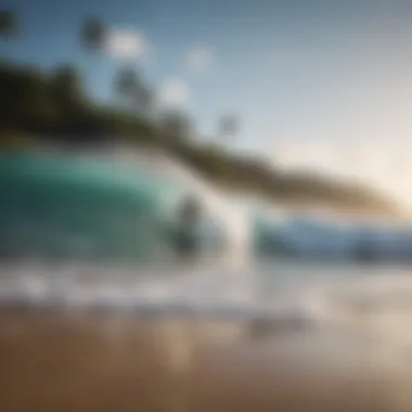 A group of surfers engaging in a training session on the beach.