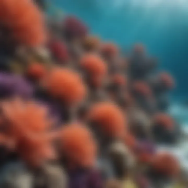 Vibrant coral reef teeming with marine life