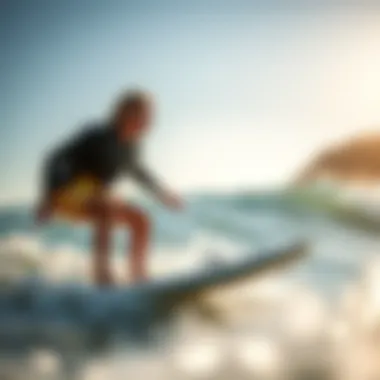 Surfboarding enthusiast enjoying an e-foil experience