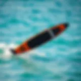 A sleek e-foil gliding over turquoise waters