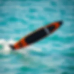 A sleek e-foil gliding over turquoise waters