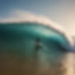 Vibrant waves crashing on a sandy beach