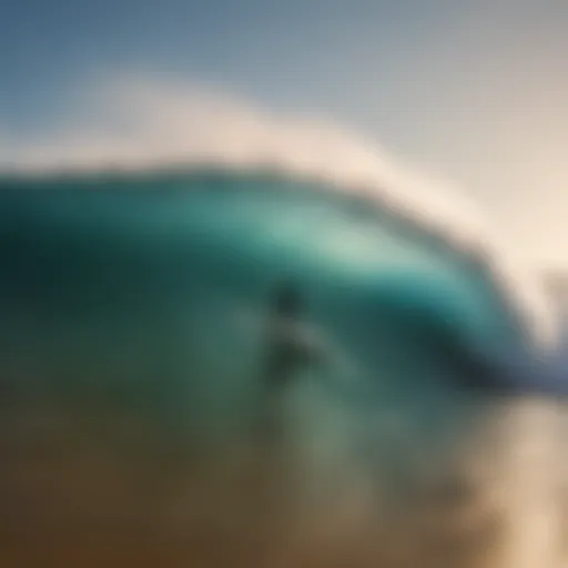 Vibrant waves crashing on a sandy beach