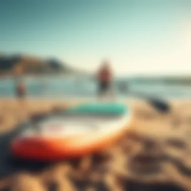 Easy Setup of Inflatable Paddle Boards at the Beach Inflatable paddle board being inflated on the beach