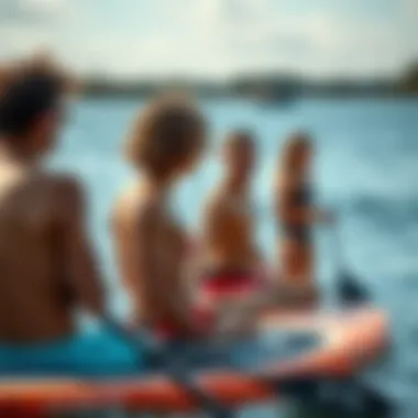 Paddleboarding Community Insights A group of enthusiasts discussing paddleboarding tips and tricks