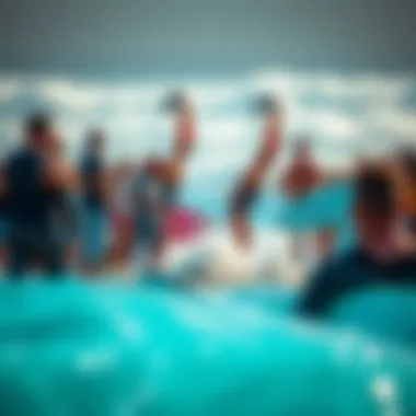 Community gathering around Fone wing foiling enthusiasts