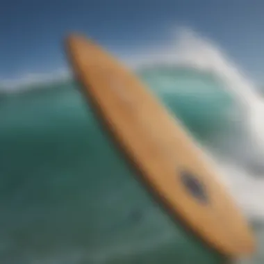 Close-up of Exile skimboard specifications showcased