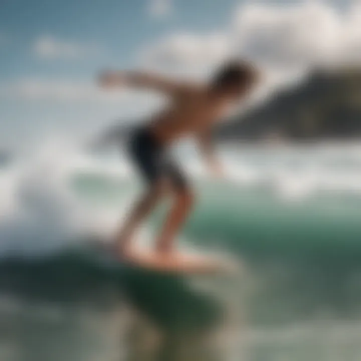 An expert demonstrating advanced skimboarding techniques