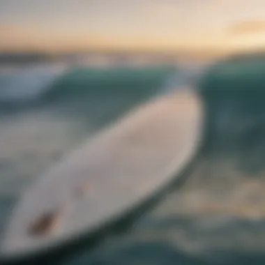 Detailed view of the innovative design of a Gordon and Smith surfboard