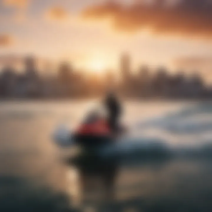 A sunset view over the San Francisco skyline from the water