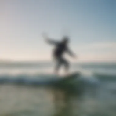 An instructor teaching kitesurfing techniques on the beach