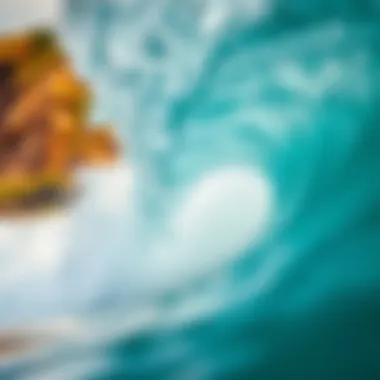 Nature's Power: The Waves of La Lancha Detailed close-up of a wave crashing on the shore at La Lancha