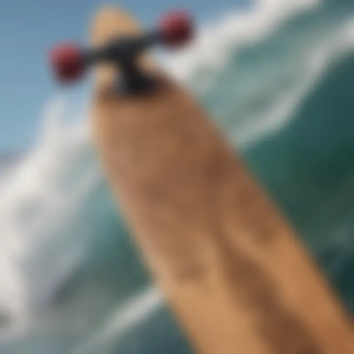 Close-up of longboard design details